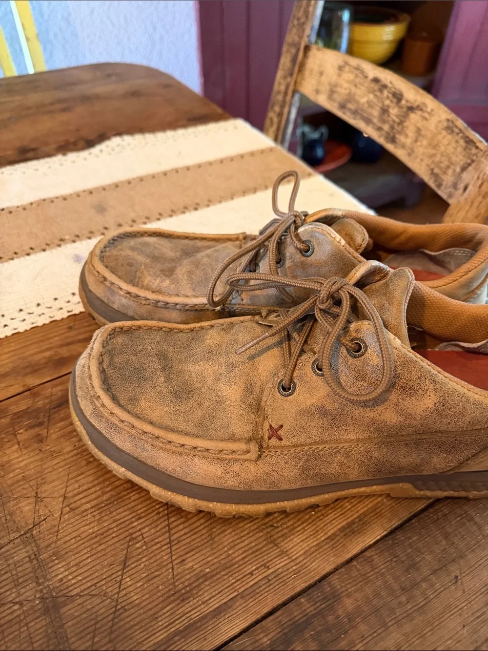 Twisted X Men's Tan Suede Moc Toe Casual Shoes